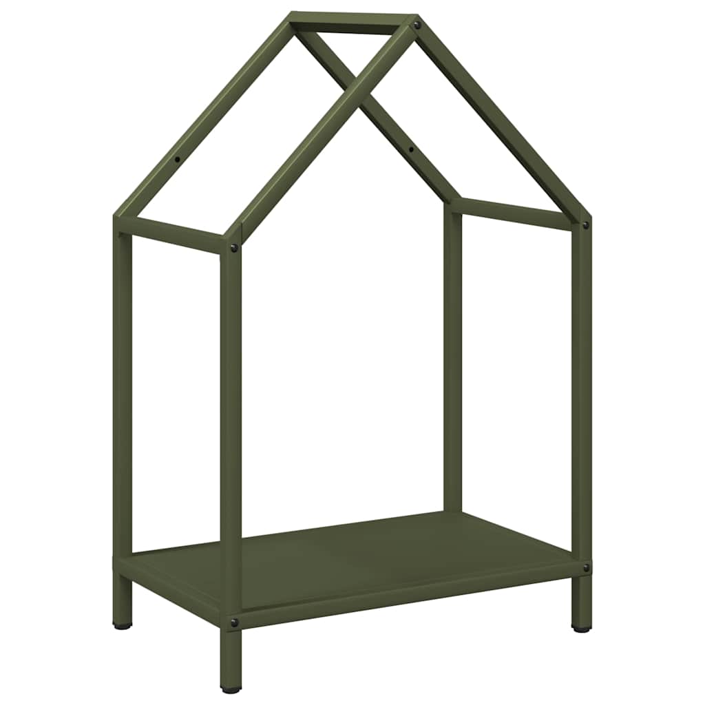 Brandhoutrek 40x25x60 cm koudgewalst staal olijfgroen
