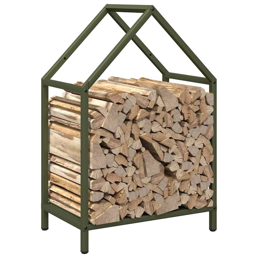 Brandhoutrek 40x25x60 cm koudgewalst staal olijfgroen