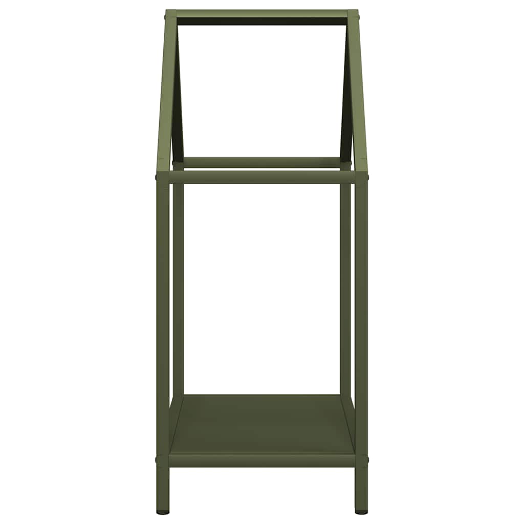 Brandhoutrek 40x25x60 cm koudgewalst staal olijfgroen