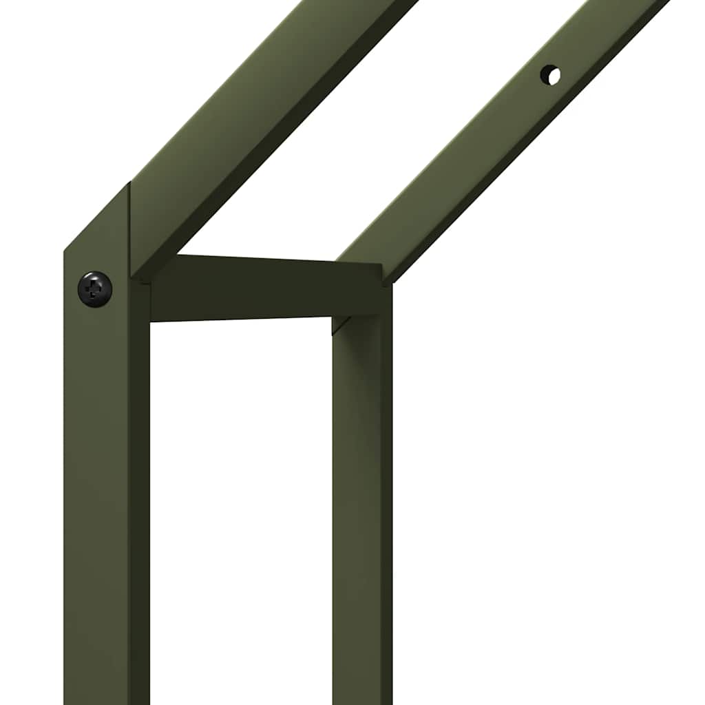 Brandhoutrek 40x25x60 cm koudgewalst staal olijfgroen