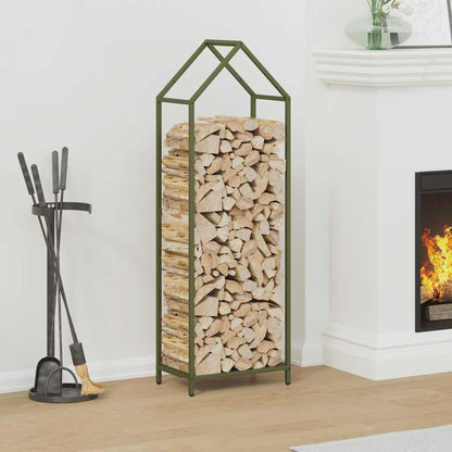 Brandhoutrek 40x25x120 cm koudgewalst staal olijfgroen