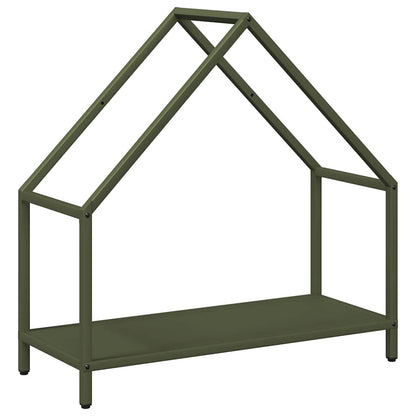 Brandhoutrek 60x25x60 cm koudgewalst staal olijfgroen