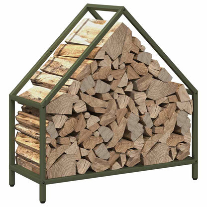 Brandhoutrek 60x25x60 cm koudgewalst staal olijfgroen