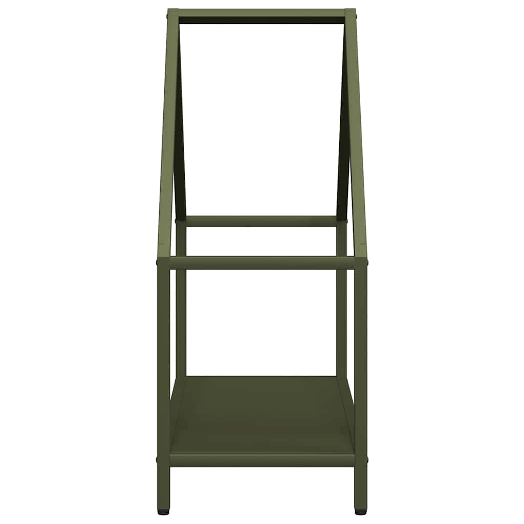 Brandhoutrek 60x25x60 cm koudgewalst staal olijfgroen