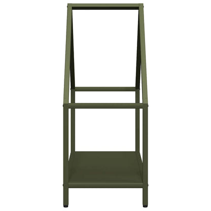Brandhoutrek 60x25x60 cm koudgewalst staal olijfgroen