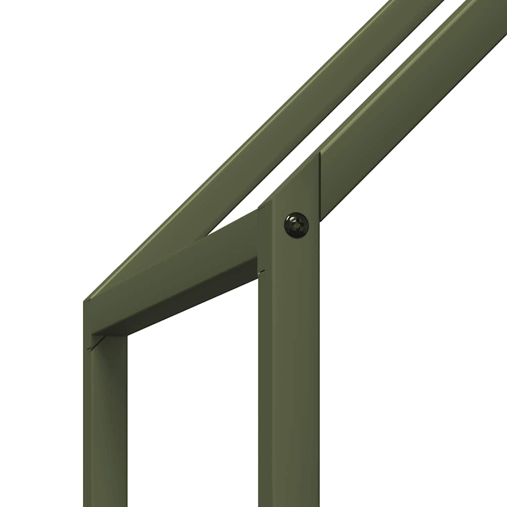 Brandhoutrek 60x25x60 cm koudgewalst staal olijfgroen