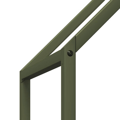 Brandhoutrek 60x25x60 cm koudgewalst staal olijfgroen