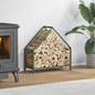Brandhoutrek 60x25x60 cm koudgewalst staal olijfgroen
