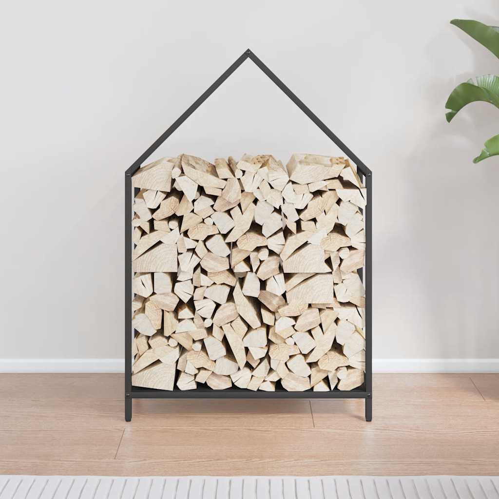 Brandhoutrek 60x25x90 cm koudgewalst staal zwart