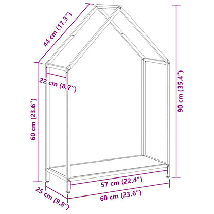 Brandhoutrek 60x25x90 cm koudgewalst staal zwart