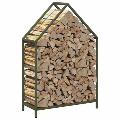 Brandhoutrek 60x25x90 cm koudgewalst staal olijfgroen