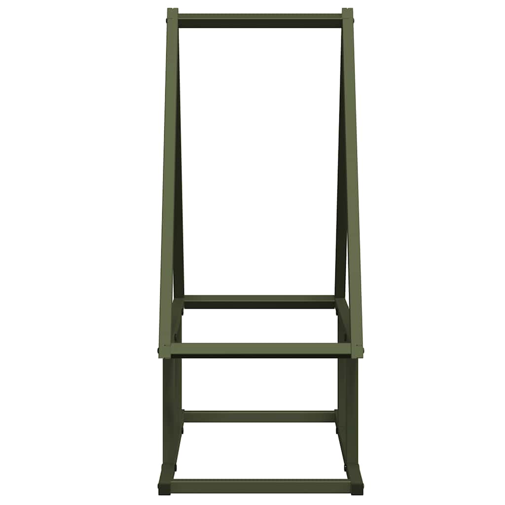 Brandhoutrek 50x25x60 cm koudgewalst staal olijfgroen