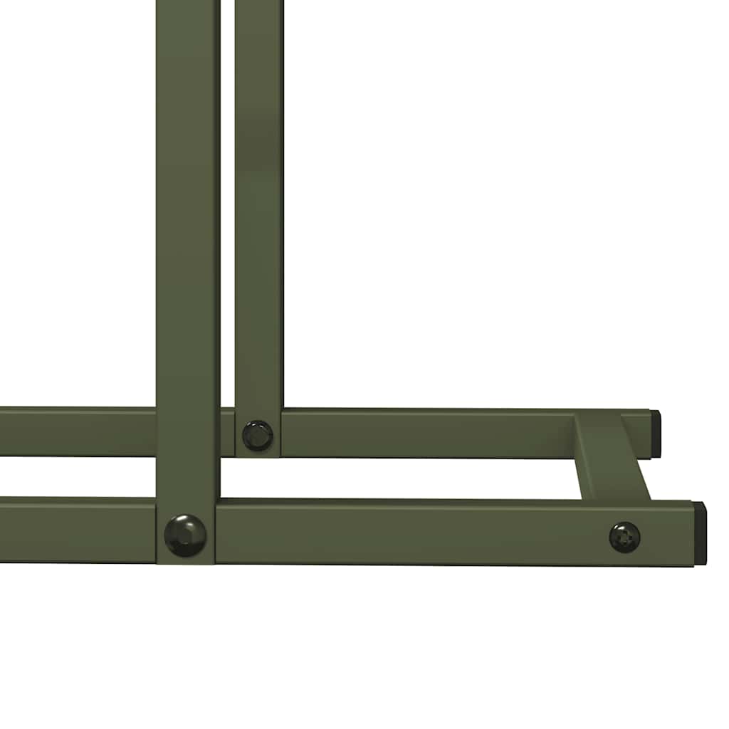 Brandhoutrek 50x25x60 cm koudgewalst staal olijfgroen