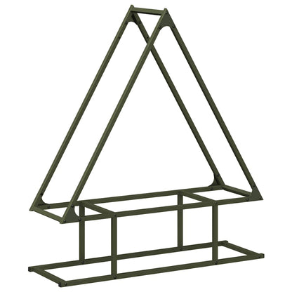 Brandhoutrek olijfgroen 80x25x90 cm koudgewalst staal