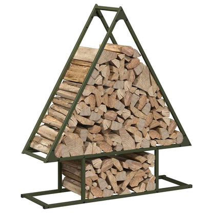 Brandhoutrek olijfgroen 80x25x90 cm koudgewalst staal