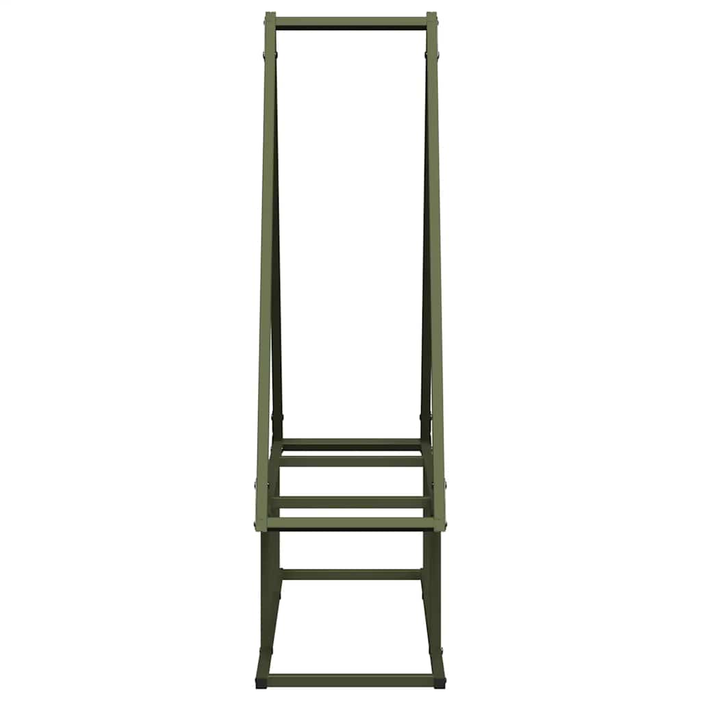 Brandhoutrek olijfgroen 80x25x90 cm koudgewalst staal