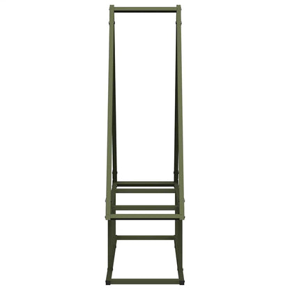 Brandhoutrek olijfgroen 80x25x90 cm koudgewalst staal