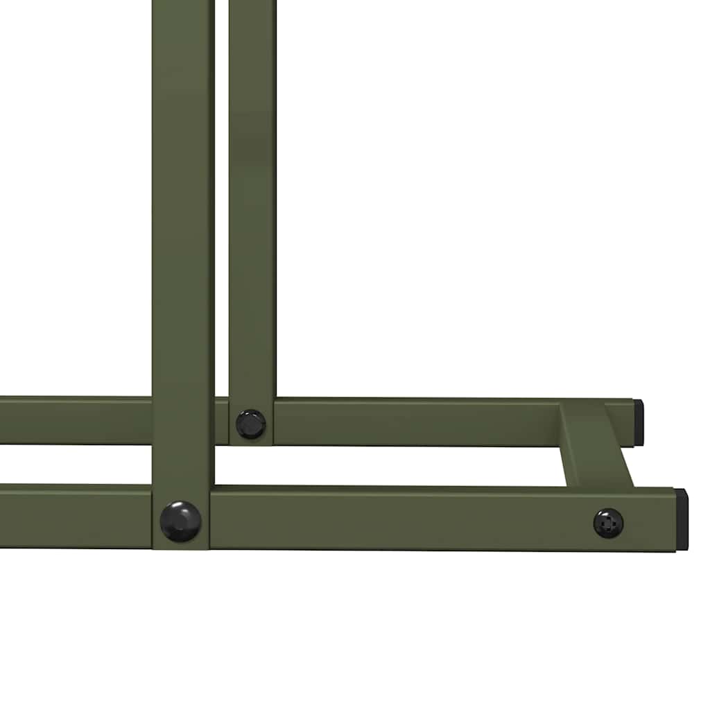 Brandhoutrek olijfgroen 80x25x90 cm koudgewalst staal