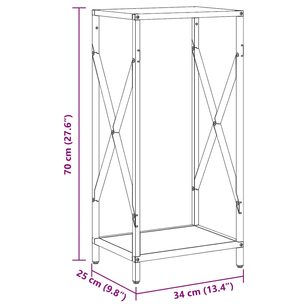 Brandhoutrek 34x25x70 cm koudgewalst staal wit