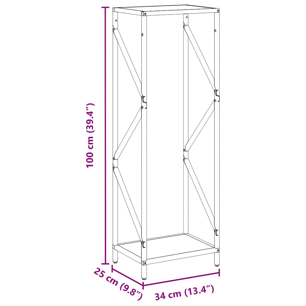Brandhoutrek 34x25x100 cm koudgewalst staal wit