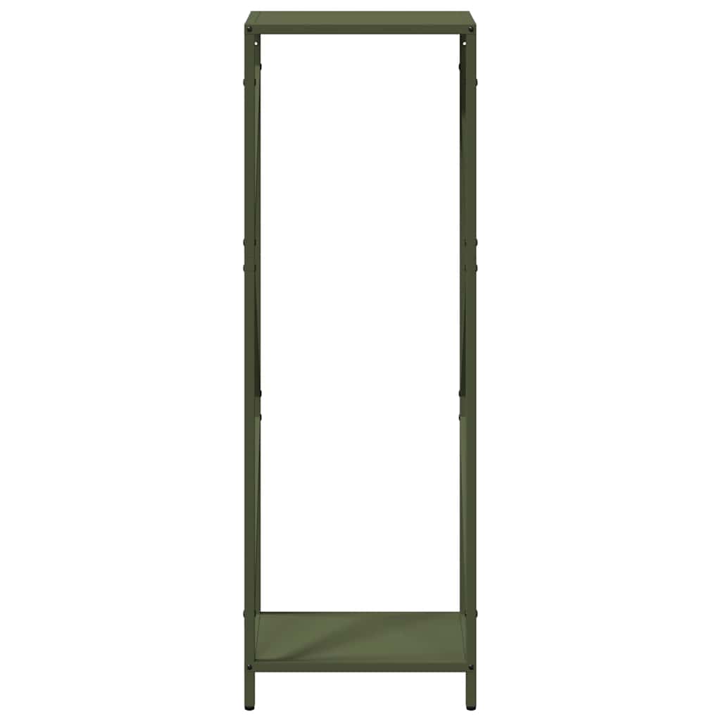 Brandhoutrek 34x25x100 cm koudgewalst staal olijfgroen
