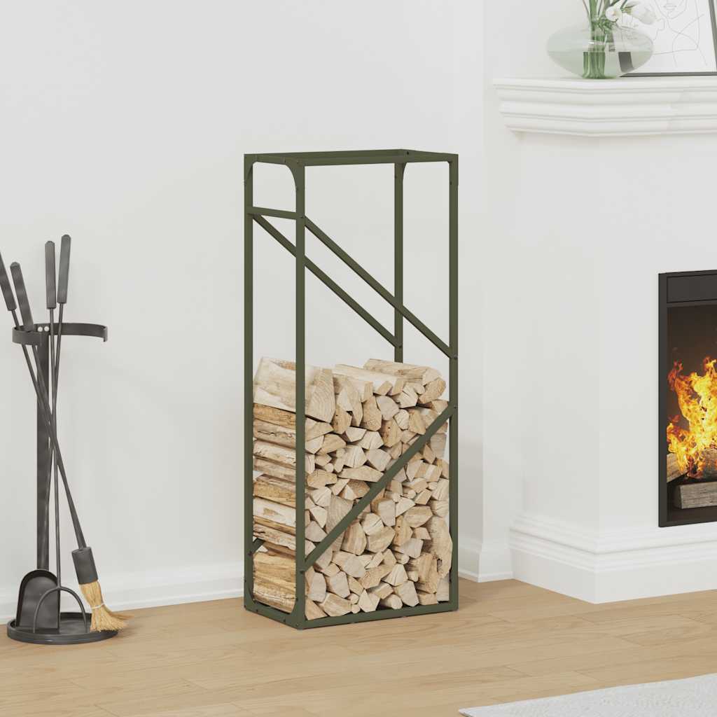 Brandhoutrek 40x25x100 cm koudgewalst staal olijfgroen