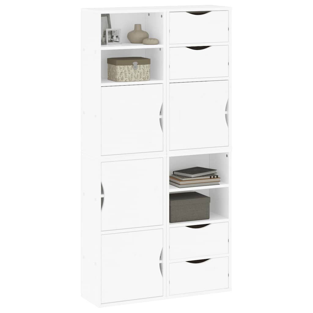 Bijzetkasten 4 st &quot;ODDA&quot; 40x24x79 cm massief grenenhout wit