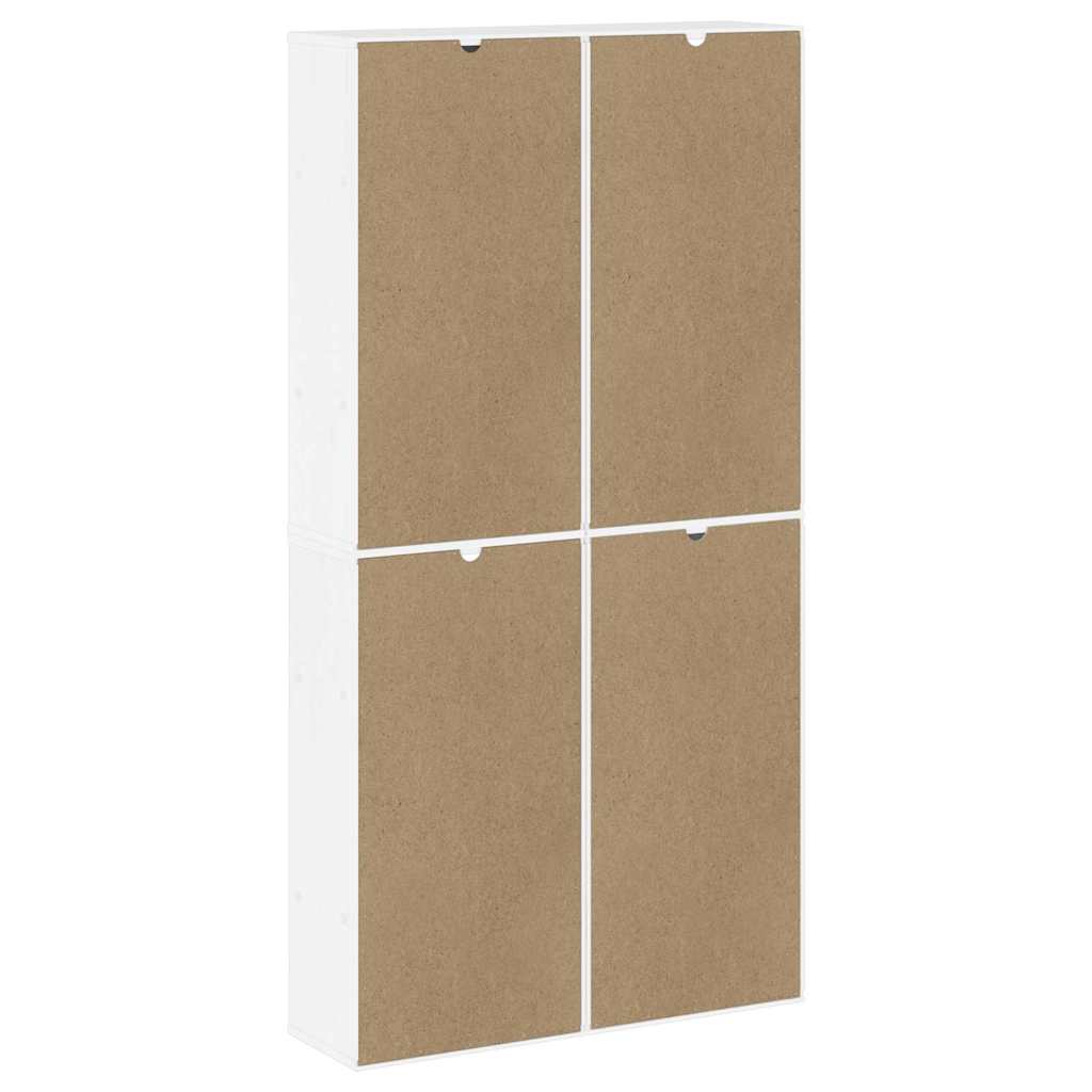 Bijzetkasten 4 st &quot;ODDA&quot; 40x24x79 cm massief grenenhout wit