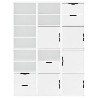 Bijzetkasten 6 st 40x24x79 cm massief grenenhout wit wit