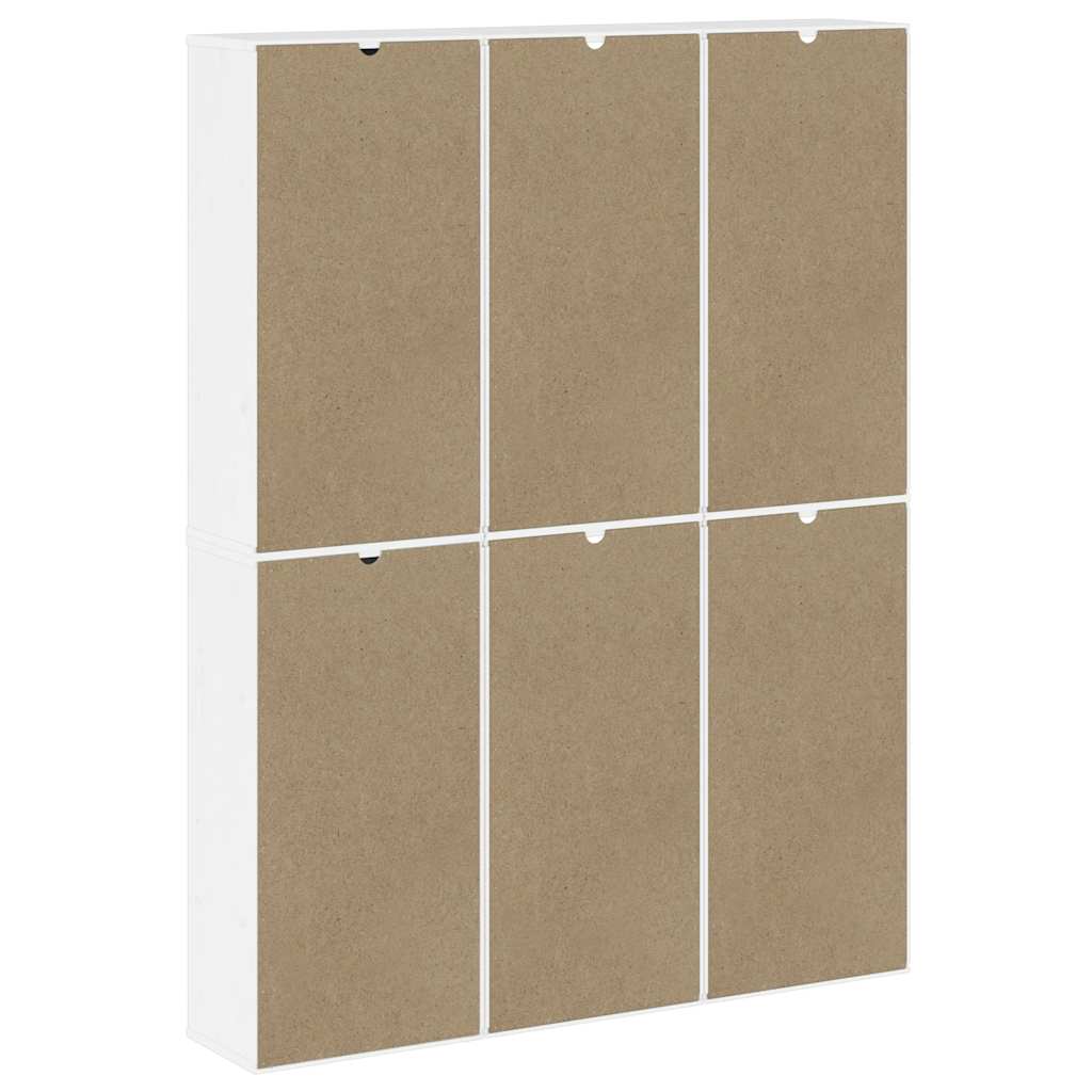 Bijzetkasten 6 st 40x24x79 cm massief grenenhout wit wit