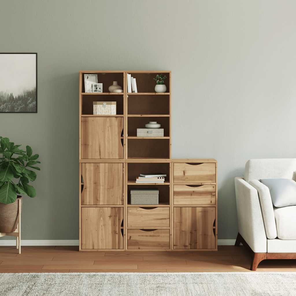 Bijzetkasten 5 st &quot;ODDA&quot; 40x24x79 cm massief grenenhout