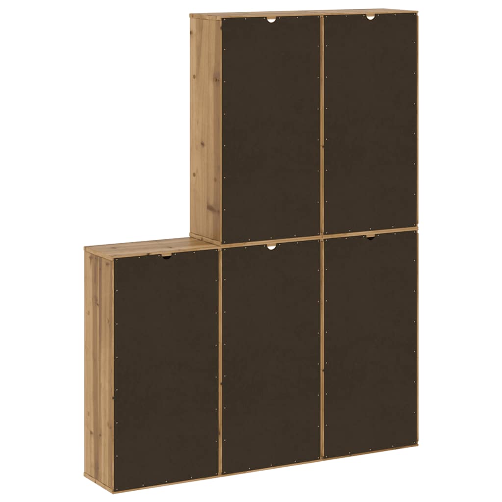 Bijzetkasten 5 st &quot;ODDA&quot; 40x24x79 cm massief grenenhout