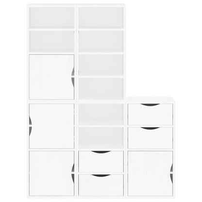 Bijzetkasten 5 st 40x24x79 cm massief grenenhout wit