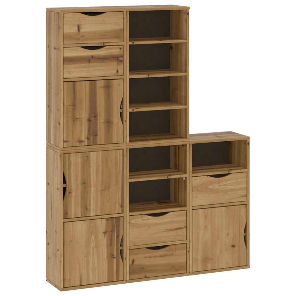 Bijzetkasten 5 st &quot;ODDA&quot; 40x24x79 cm massief grenenhout