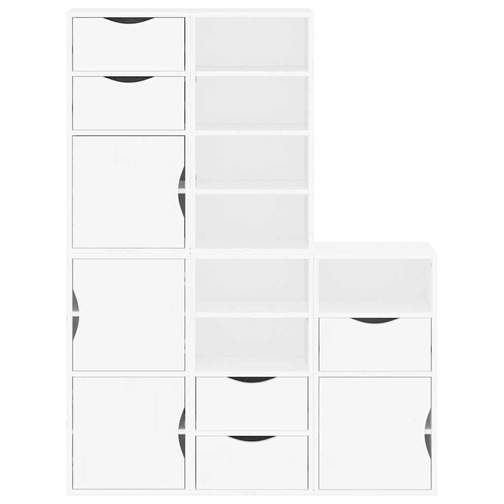 Bijzetkasten 5 st 40x24x79 cm massief grenenhout wit