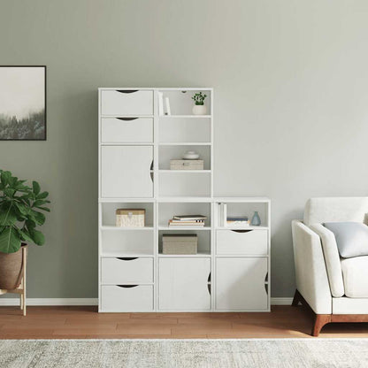 Bijzetkasten 5 st 40x24x79 cm massief grenenhout wit