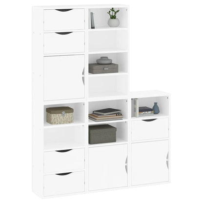 Bijzetkasten 5 st 40x24x79 cm massief grenenhout wit