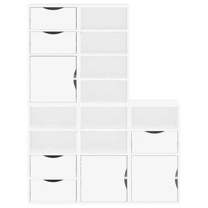 Bijzetkasten 5 st 40x24x79 cm massief grenenhout wit